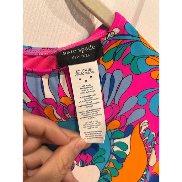 Kate Spade Pink Sea Garden Long Sleeve One Piece Rash Guard Swimsuit Size M NWT - Picture 6 of 8